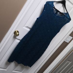 Sparkling Blue Sleeveless Dress, sz 12